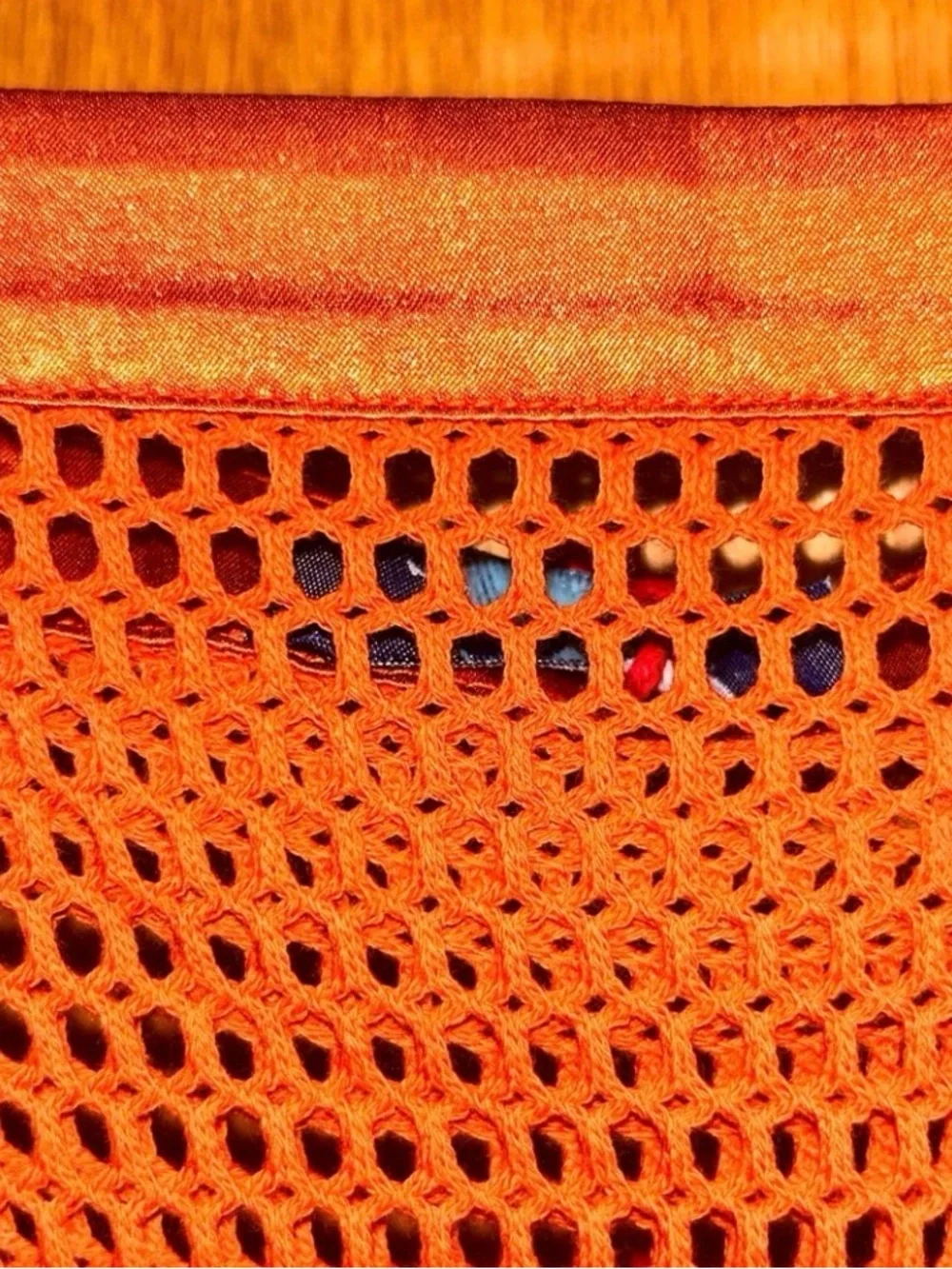 My Beachy Side Camelia Knit Fringe Skirt Cover Up Size Medium NWT Orange Flame - Picture 4 of 5